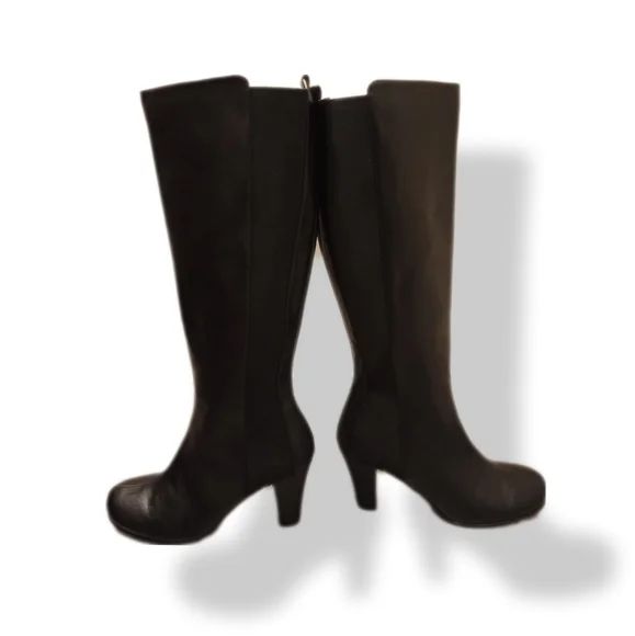 A2 By Aerosoles Heel rest Genuine Leather Knee boots Size 7 - Picture 3 of 8